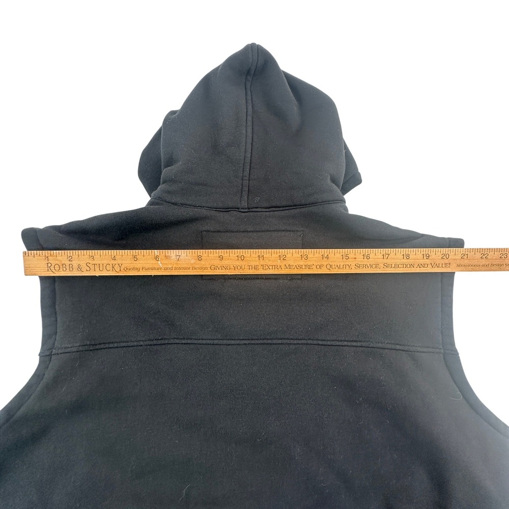 Harley Davidson Mens XL Leather Hooded Vest Black Full Zip Biker RN103819 - Picture 9 of 12